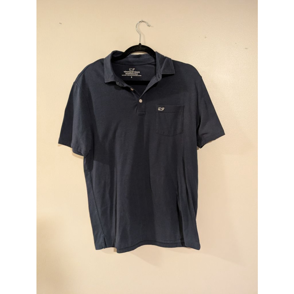 Vineyard Vines Navy Edgartown Polo‎ S with White Whale Logo